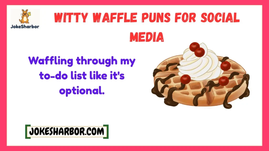 witty waffle puns for social media